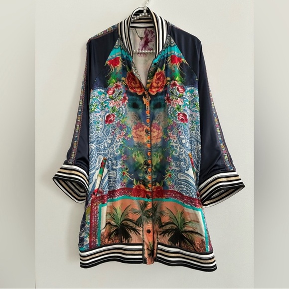 Johnny Was Jackets & Blazers - Johnny Was Reversible Silk Bomber Jacket